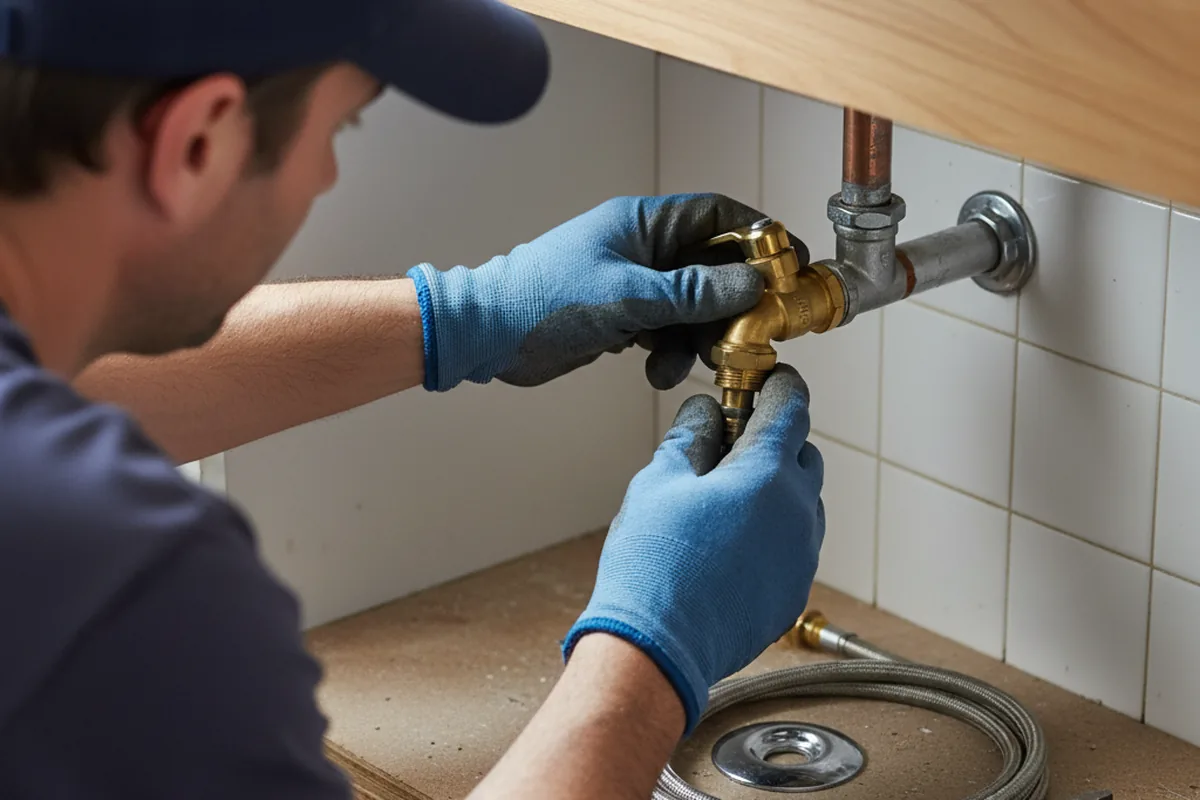 Shutoff valve and fitting work during Emergency Plumbing in Tallula